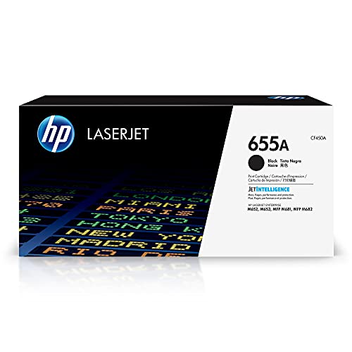 HP Original  655A Black Toner Cartridge | Works with  Color LaserJet Enterprise M652, M653,  Color LaserJet Enterprise MFP M681, M682 Series | CF450A