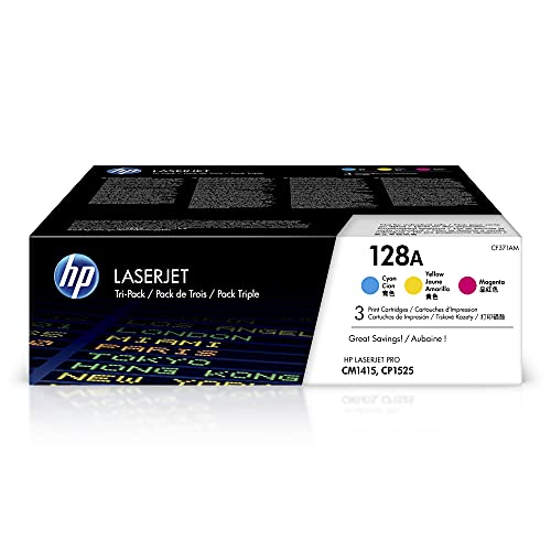 HP 128A | CE321A, CE322A, CE323A | 3 Toner Cartridges |...