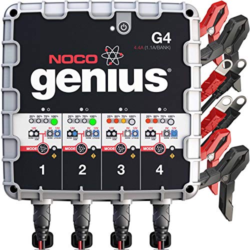 NOCO Genius G4 6V/12V 4.4 Amp 4-Bank Battery Charger and Maintainer