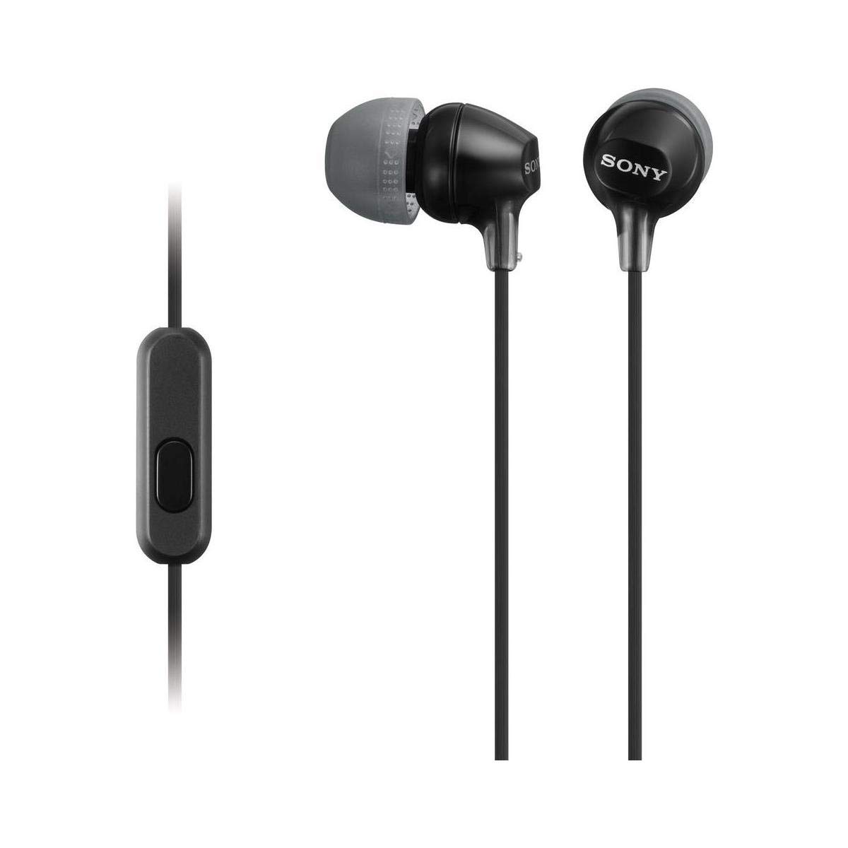 Sony MDREX15AP In-Ear Earbud Headphones with Mic, Black (MDREX15AP/B)