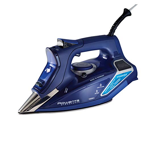 Rowenta DW9280 Digital Display Steam Iron, Stainless Steel Soleplate, 1800-Watt, 400-Hole, Blue