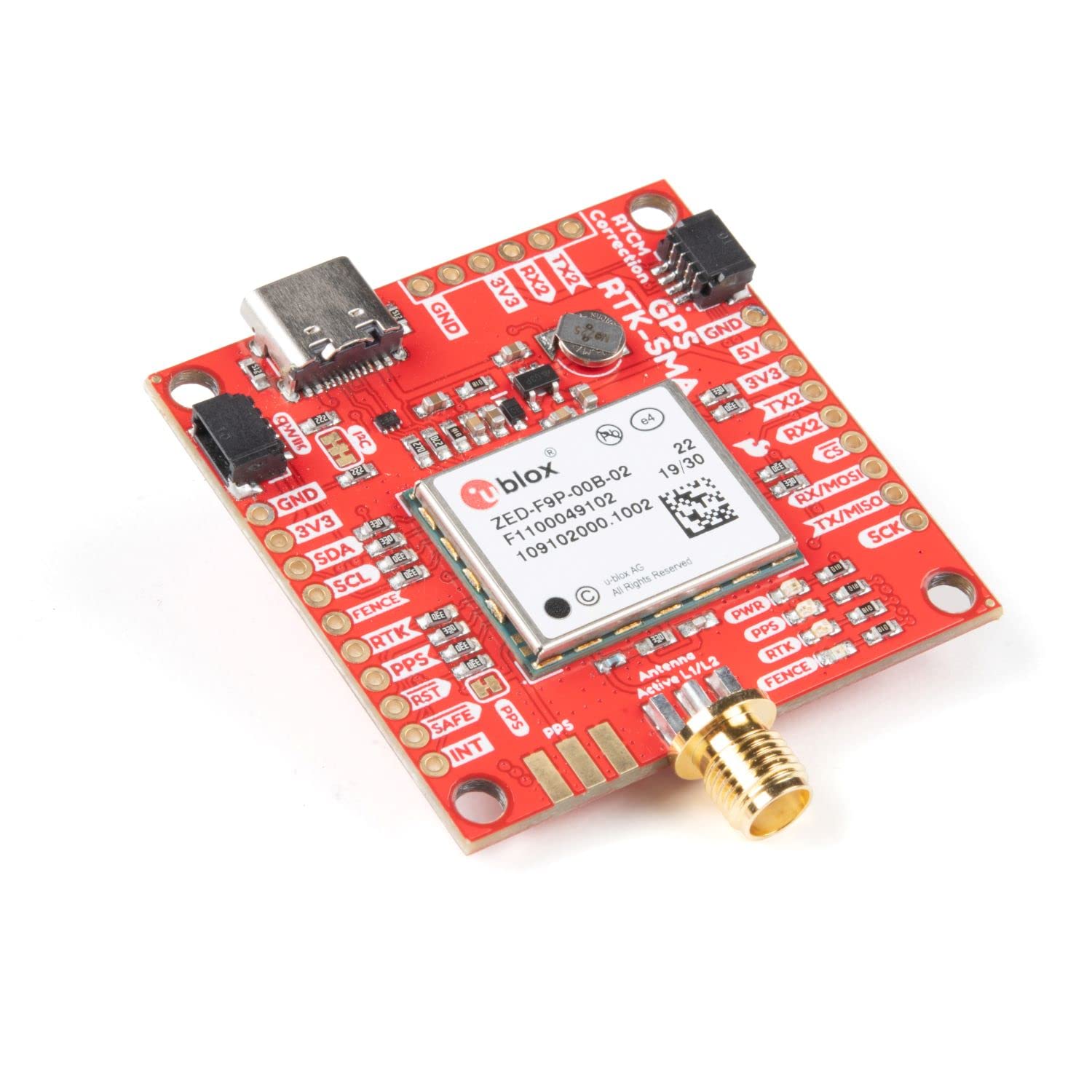 SparkFun GPS-RTK-SMA Breakout-ZED-F9P (Qwiic)-Concurren...