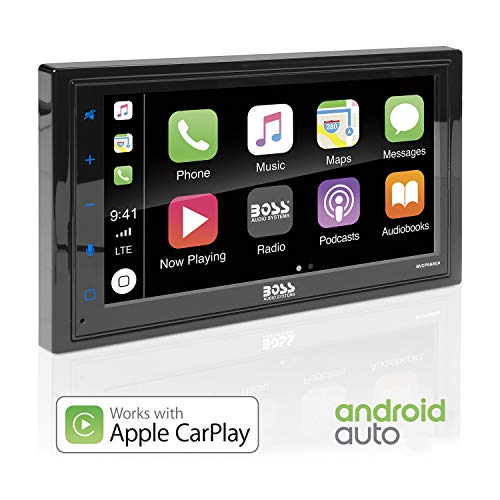 BOSS AUDIO BVCP9685A Apple Carplay Android Auto Car Multimedia Player - Double Din Car Stereo, 6.75 Inch LCD Touchscreen Monitor, Bluetooth, MP3 Player, USB Port, A/V Input, Am/FM Car Radio