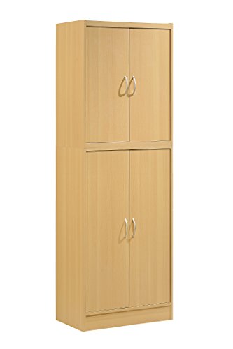 Hodedah 4 Door Kitchen Pantry with Four Shelves