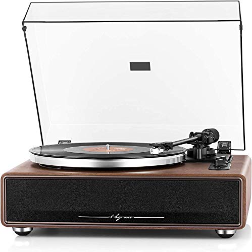 1 BY ONE Rock High Fidelity Belt Drive Turntable with B...