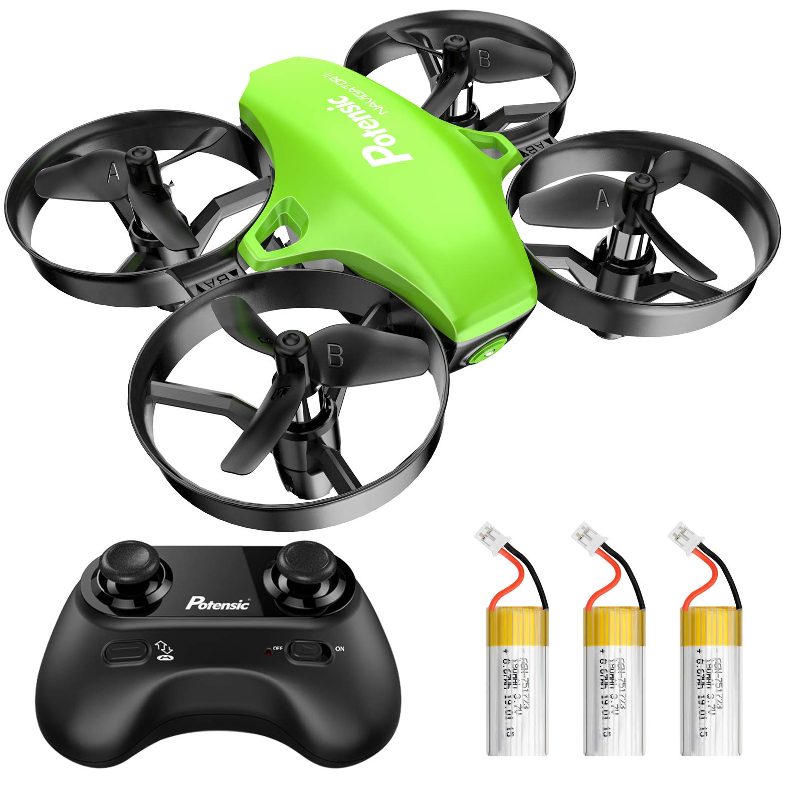 Potensic Upgraded A20 Mini Drone Easy to Fly Even to Kids and Beginners, RC Helicopter Quadcopter with Auto Hovering, Headless Mode, 3 Batteries and Remote Control, Gift Choice for Boys and Girls