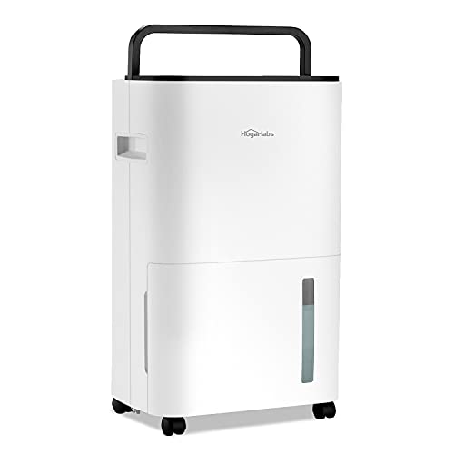 HOGARLABS 3500 Sq Ft 50 Pint Dehumidifier for Home Basements Bathroom Bedroom, Dehumidifier with Drain Hose for Medium to Large Room, Intelligent Humidity Control Dehumidifier with Laundry Dry