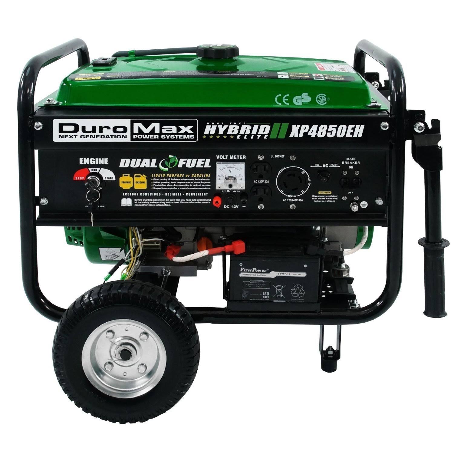 DuroMax XP4850EH 3850 Running Watts/4850 Starting Watts Dual Fuel Electric Start Portable Generator